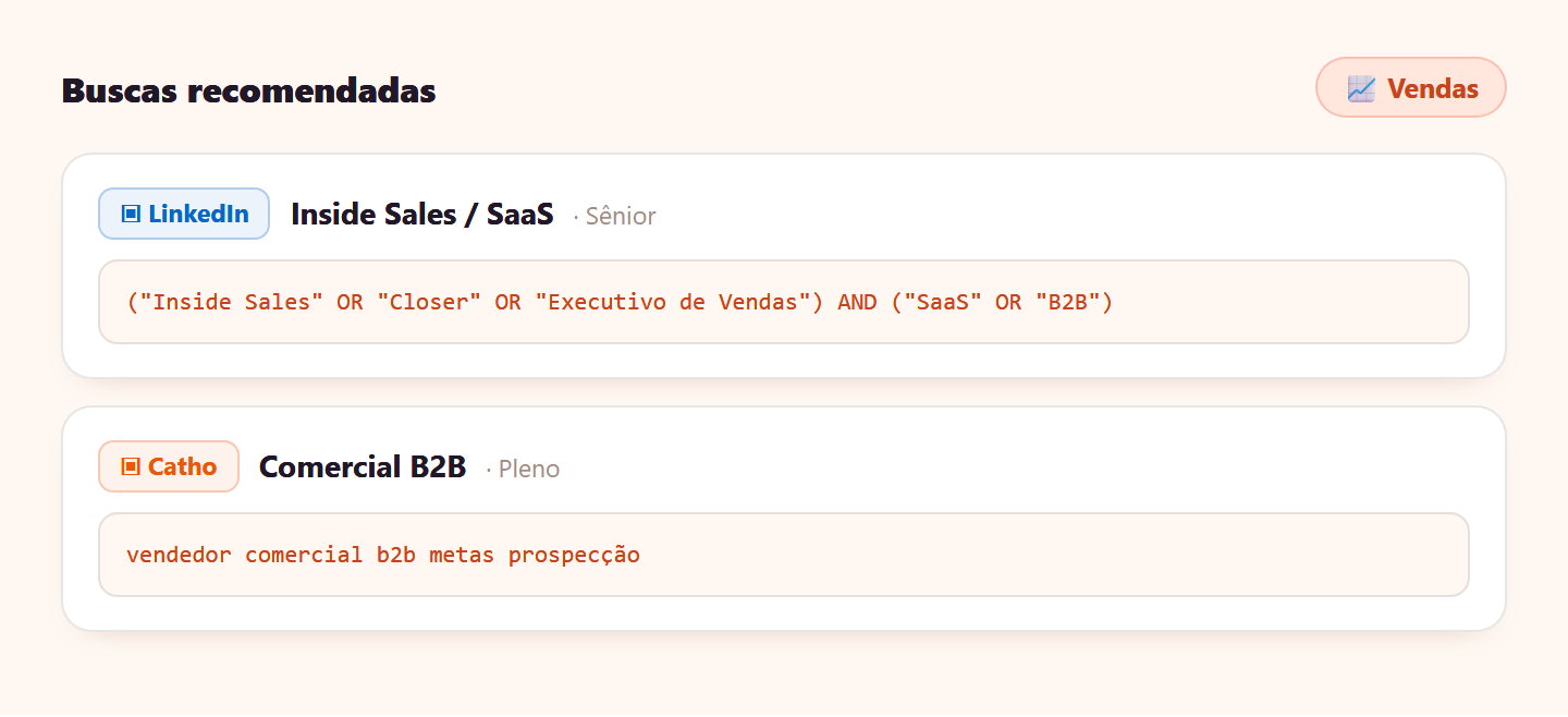 Buscas prontas pra você usar — Vendas